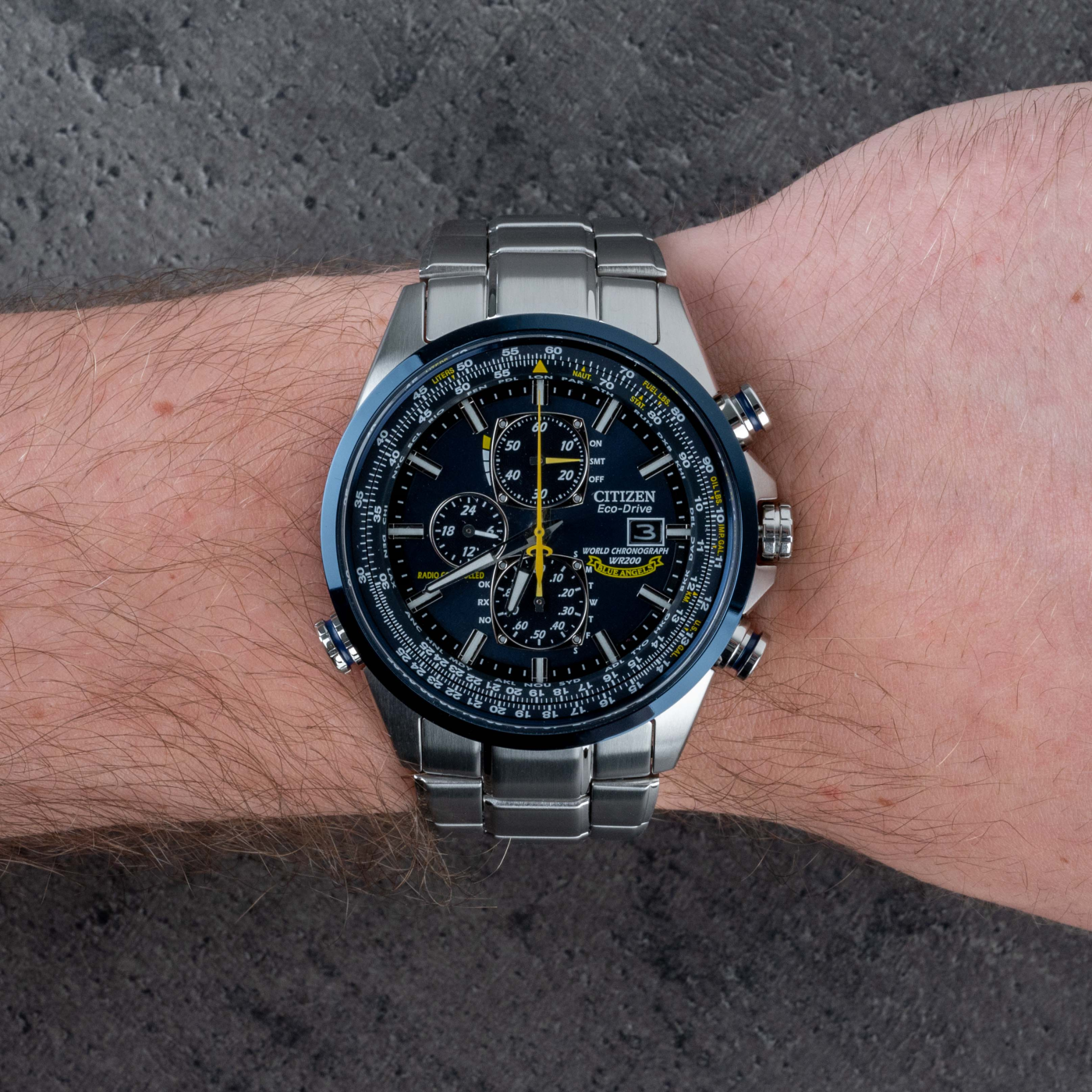Citizen Men's Blue Angels World Chronograph Eco Drive Watch AT8020-54L Citizen Men's Blue Angels World Chronograph Eco Drive Watch AT8020-54L