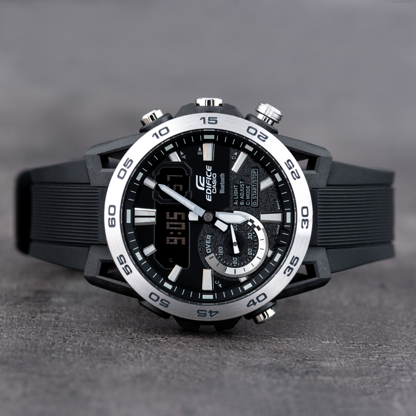 Casio Orologio Uomo ECB-40P-1AEF – Analogico-Digitale Al Quarzo, Cinturino In Plastica, Cronografo, Resistente