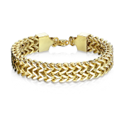 Zapestnica iz kirurškega jekla z značilnim vzorcem v zlati barvi