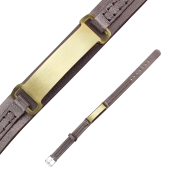 Pulsera de cuero marrón con acero quirúrgico y correa ajustable