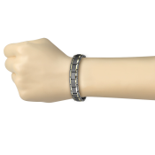 Двуцветна гривна от хирургическа стомана с черни и златни звена