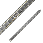 Двуцветна гривна от хирургическа стомана с черни и златни звена