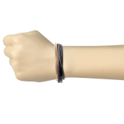 Brățară din piele multistratificată cu oțel chirurgical și închidere magnetică