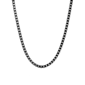 Řetízek z chirurgické oceli s lesklými čtvercovými očky v černé barvě