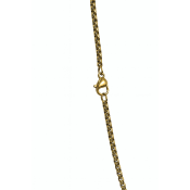 Łańcuszek ze stali chirurgicznej z kwadratowym wzorem i karabińczykiem