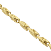 Řetízek z nerezové oceli s vyrytým řecko-římským vzorem