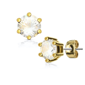 Náušnice z chirurgické oceli s kubickými zirkony