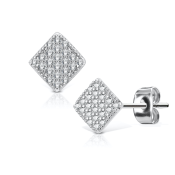 Kolczyki sztyfty kwadratowe ozdobione cyrkoniami