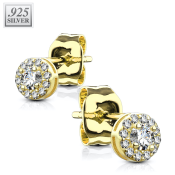 Stříbrné náušnice s velkými čirými zirkony