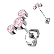 Pojedynczy kolczyk Titanium Puzette z kolorowymi cyrkoniami