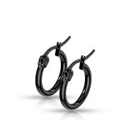 Karika fülbevaló sebészeti acélból fekete kivitelben