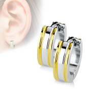 Kéttónusú kerek fülbevaló sebészeti acélból