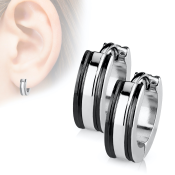 Dvobarvni okrogli uhani iz kirurškega jekla