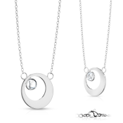 Zlatý náhrdelník s kulatým přívěskem a zirkonem