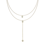 Náhrdelník z chirurgické oceli s kubickými zirkony a prodlouženým přívěskem