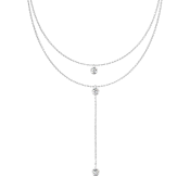 Náhrdelník z chirurgické oceli s kubickými zirkony a prodlouženým přívěskem