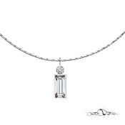 Lănțișor din oțel chirurgical cu zirconiu în formă de dreptunghi