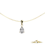 Lănțișor din oțel chirurgical cu zirconiu în formă de dreptunghi