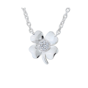 Srebrna ogrlica s štiriperesno deteljico