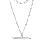 Двойно сребърно колие