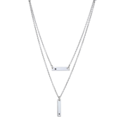 Colier dublu din argint cu diamant