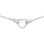 Brățară din argint cu pandantiv în formă de inimă