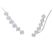 Сребърни обеци, украсени с кубичен цирконий