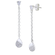 Pendientes colgantes de plata, decorados con circonitas cúbicas