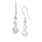 Orecchini in argento con cuori