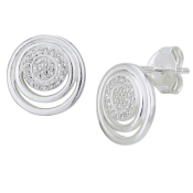 Stříbrné náušnice zdobené kubickými zirkony