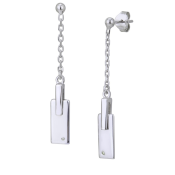 Orecchini pendenti in argento con diamante