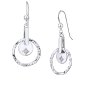 Orecchini in argento con diamante, design circolare