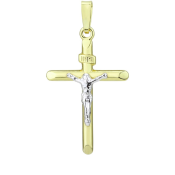 Stříbrný přívěsek zlaté barvy ve tvaru kříže