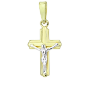 Pandantiv din argint de culoare aurie în formă de cruce