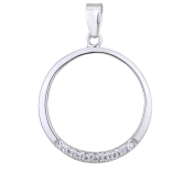 Kerek ezüst medál gyémánttal