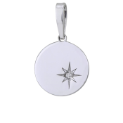 Pandantiv rotund din argint cu diamant