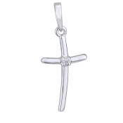 Ezüst medál kereszt alakú gyémánttal