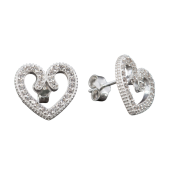 Orecchini pendenti in argento, cuori