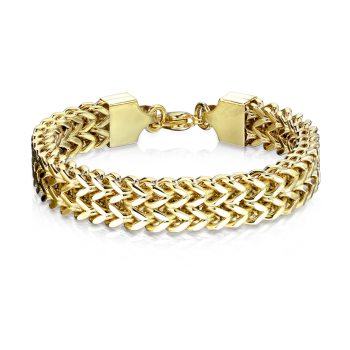 Гривна от хирургическа стомана с отличителен модел в златисто