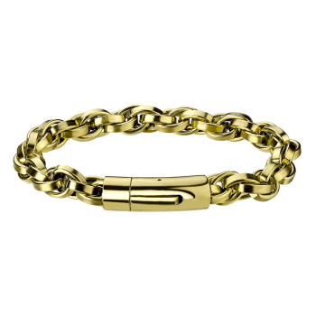 Zlatý článkový náramek z chirurgické oceli