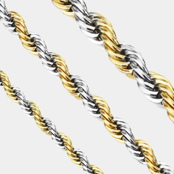 Двуцветна спирална верижка от неръждаема стомана