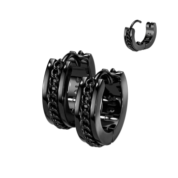 Csuklós fülbevaló sebészeti acélból, láncrészlettel