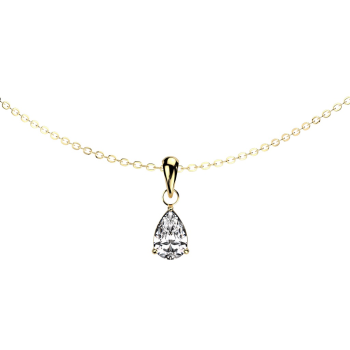 Náhrdelník z chirurgické oceli s kubickými zirkony ve tvaru obdélníku