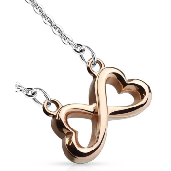 Висулка от неръждаема стомана, форма на сърце и безкрайност