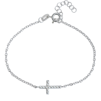 Bracciale in argento con croce