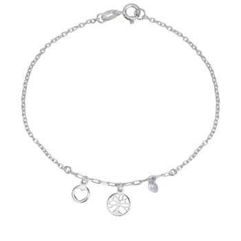 Strieborný náramok s príveskami