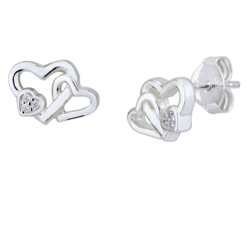 Strieborné náušnice so srdiečkami