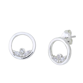 Strieborné náušnice zdobené zirkónmi