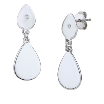 Strieborné náušnice s diamantom