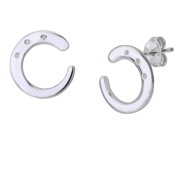 Stříbrné náušnice s diamantem